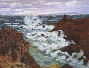 cesar franck an impressionist seascape storm at agay oil on canvas